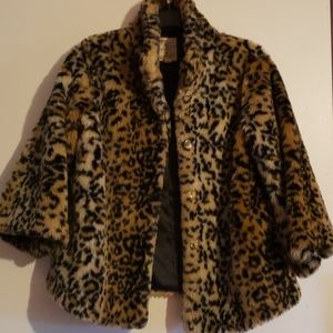 Tulle size small leopard print swing coat